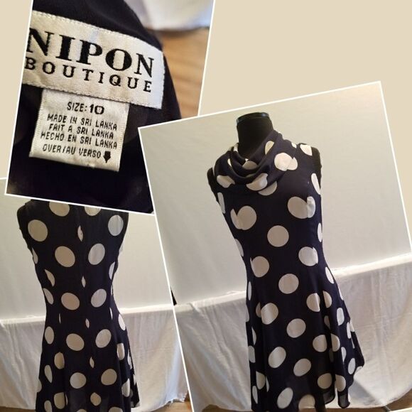 💕Nipon Boutique blue & white pokadot dress size 10 - Picture 1 of 1